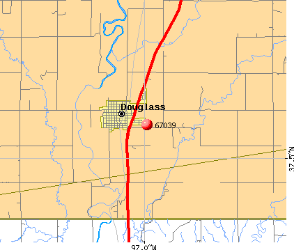 Douglass, KS (67039) map
