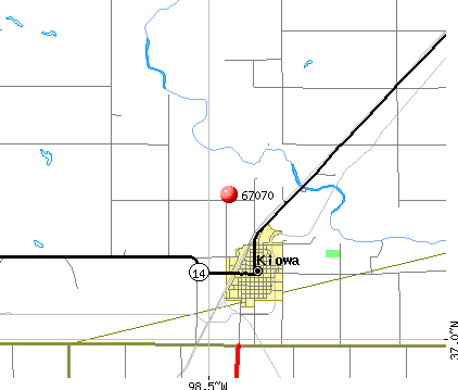 Kiowa, KS (67070) map
