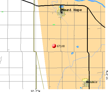 Mount Hope, KS (67108) map