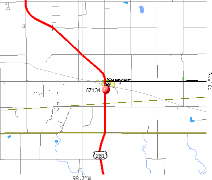 Sawyer, KS (67134) map