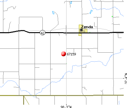 Zenda, KS (67159) map
