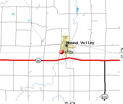 Mound Valley, KS (67354) map