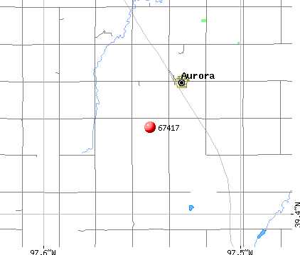 Aurora, KS (67417) map