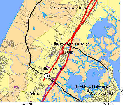 Whitesboro-Burleigh, NJ (08252) map