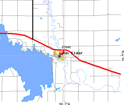 Glen Elder, KS (67446) map