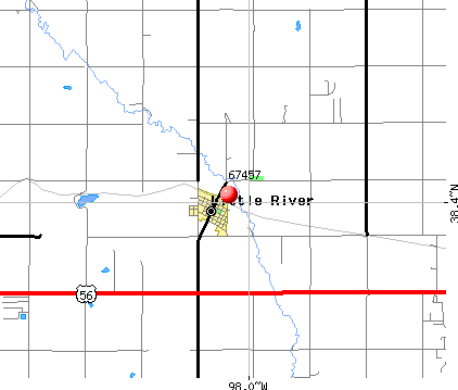 Little River, KS (67457) map