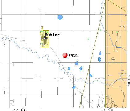 Buhler, KS (67522) map