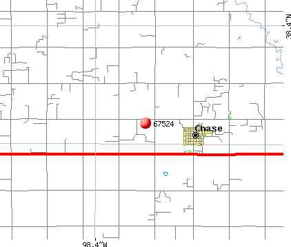 Chase, KS (67524) map