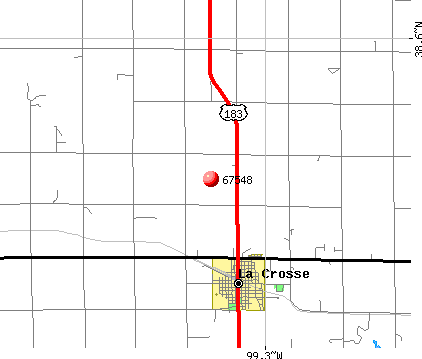 La Crosse, KS (67548) map