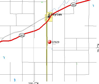 Clayton, KS (67629) map