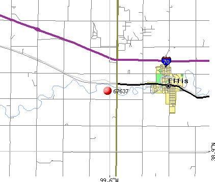 Ellis, KS (67637) map
