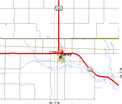 Luray, KS (67649) map