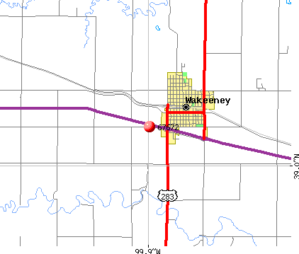 WaKeeney, KS (67672) map
