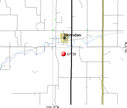Herndon, KS (67739) map