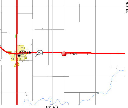 Hoxie, KS (67740) map