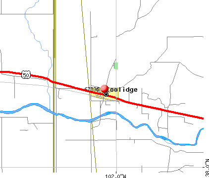 Coolidge, KS (67836) map