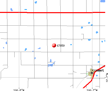 Kismet, KS (67859) map