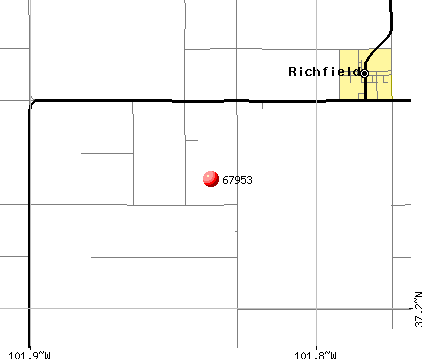 Richfield, KS (67953) map