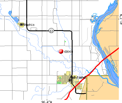 Ashland, NE (68003) map