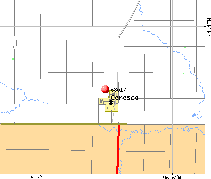 Ceresco, NE (68017) map