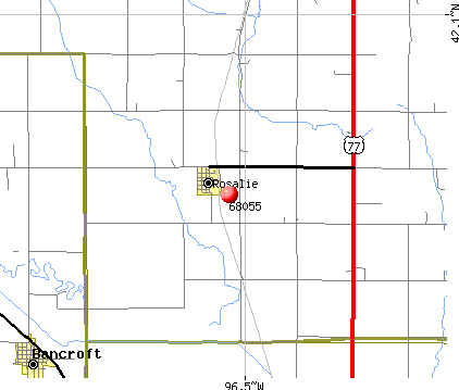 Rosalie, NE (68055) map