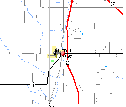 Walthill, NE (68067) map