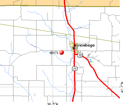 Winnebago, NE (68071) map