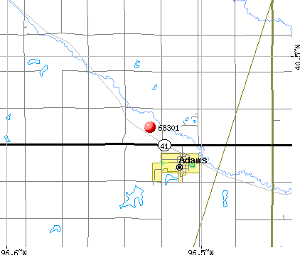 Adams, NE (68301) map