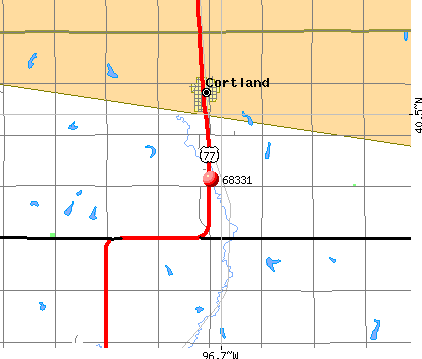 Cortland, NE (68331) map