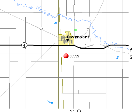 Davenport, NE (68335) map