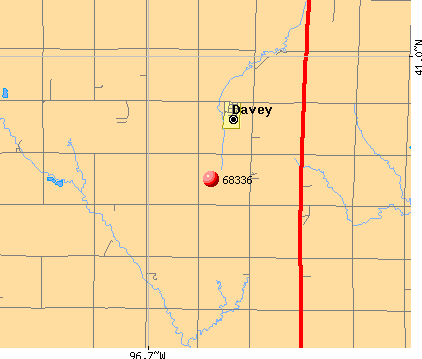 Davey, NE (68336) map
