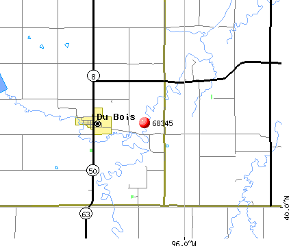 Du Bois, NE (68345) map