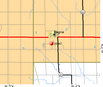 Eagle, NE (68347) map