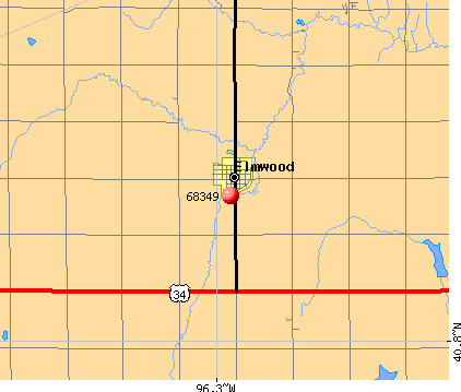 Elmwood, NE (68349) map
