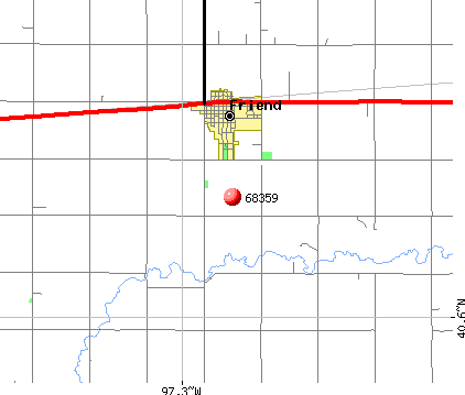 Friend, NE (68359) map
