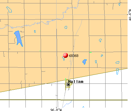 Hallam, NE (68368) map