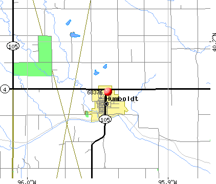 Humboldt, NE (68376) map
