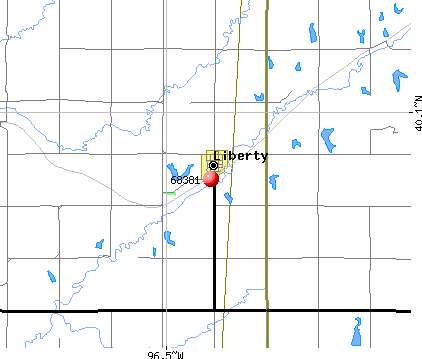 Liberty, NE (68381) map