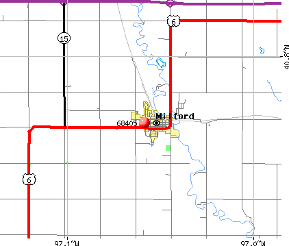 Milford, NE (68405) map