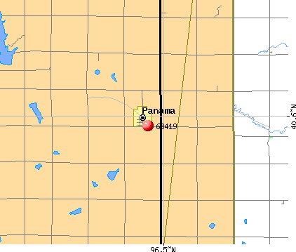 Panama, NE (68419) map