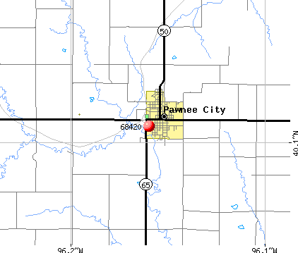 Pawnee City, NE (68420) map