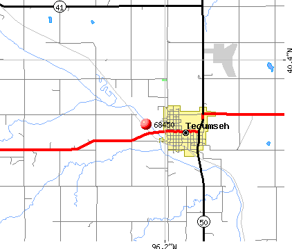 Tecumseh, NE (68450) map