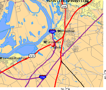 Bordentown, NJ (08505) map