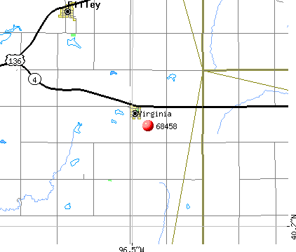 Virginia, NE (68458) map