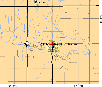 Weeping Water, NE (68463) map
