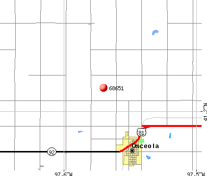 Osceola, NE (68651) map