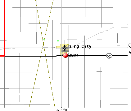 Rising City, NE (68658) map