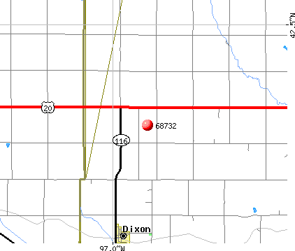 Dixon, NE (68732) map