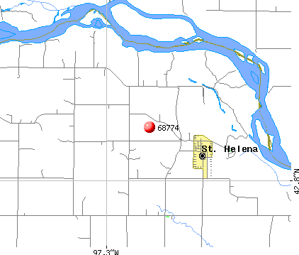 St. Helena, NE (68774) map