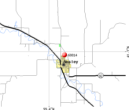 Ansley, NE (68814) map